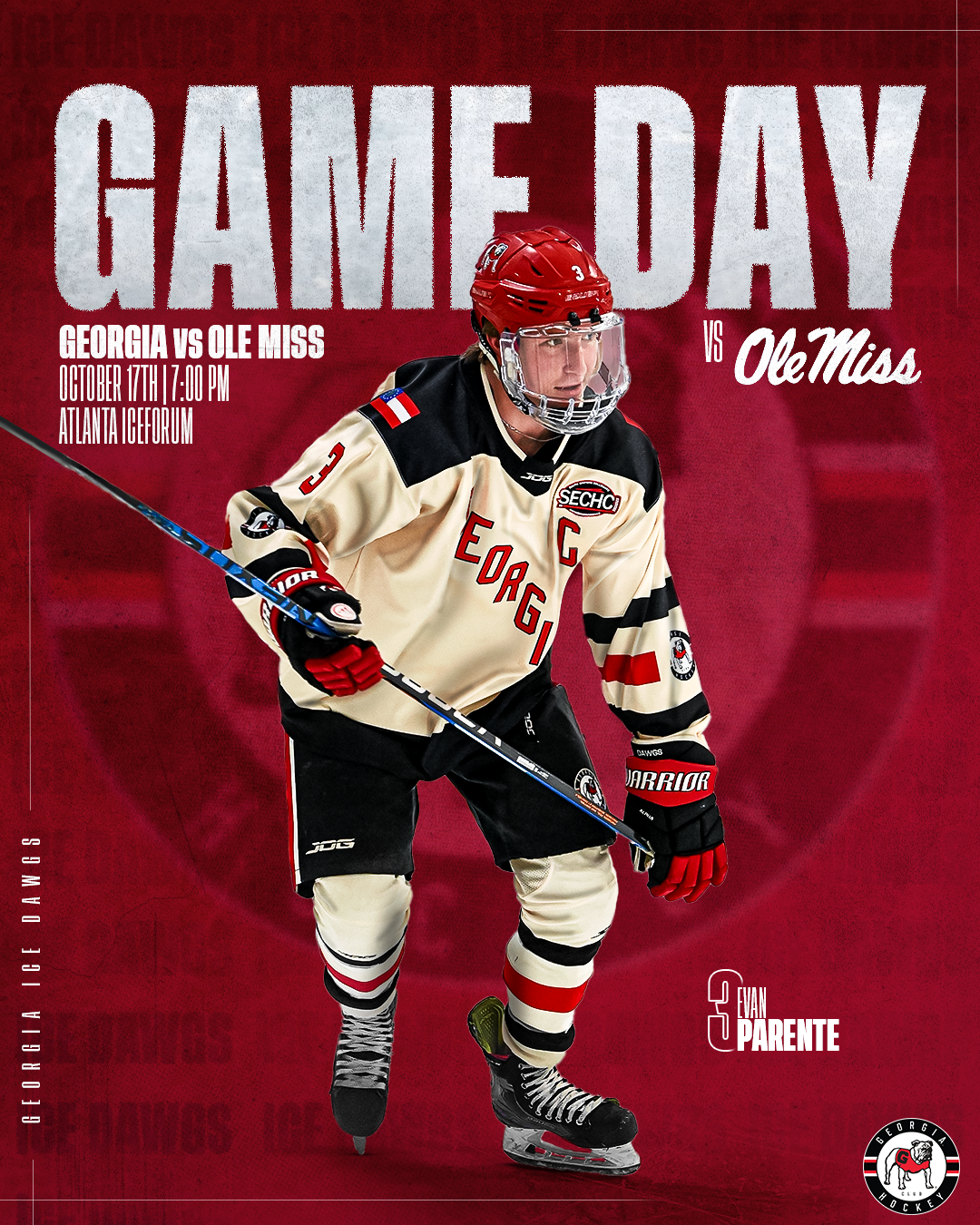 UGA Hockey game day graphic